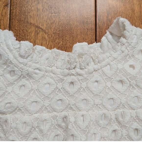 Koko Noko white eyelet short ruffled sleeve shirt size 5 - Picture 5 of 10